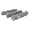 53′ Singamas Corrugated Side Container - 3-Pack -- Run Rail, HO, Walthers SceneMaster 18506