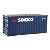20′ Corrugated Container - Assembled -- GE Seaco (blue, white, red), HO, Walthers SceneMaster 8064