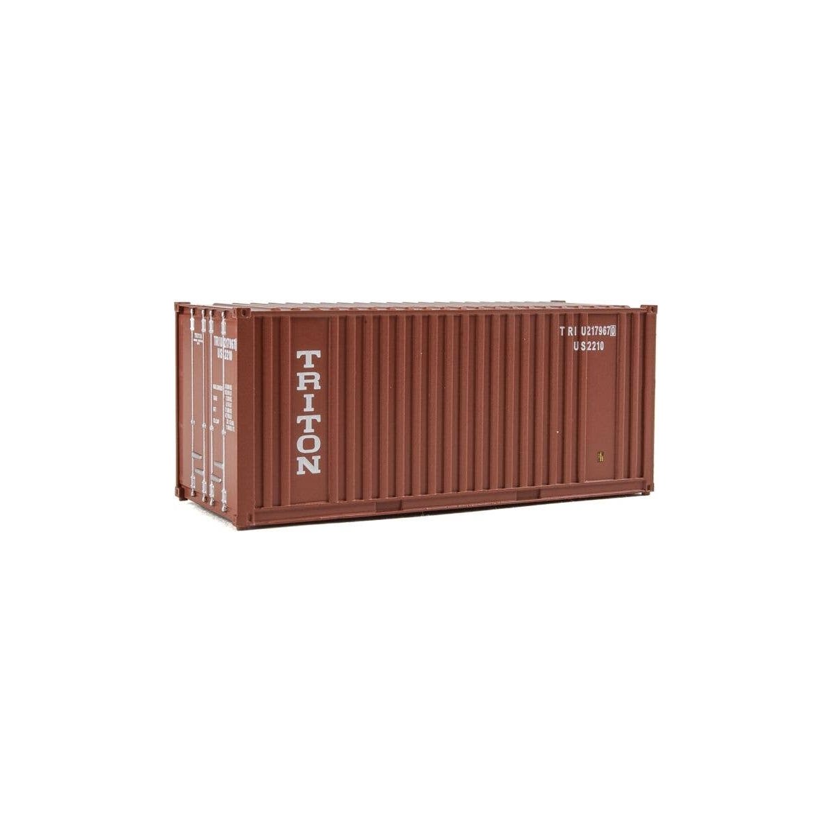 20′ Corrugated Container with Flat Panel - Assembled -- Triton (brown, white), HO, Walthers SceneMaster 8004