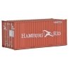 20′ Corrugated Container with Flat Panel - Assembled -- Hamburg Sud, HO, Walthers SceneMaster 8006