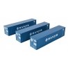 40′ Flat Panel Container - 3-Pack -- Hanjin, HO, Walthers SceneMaster 18201