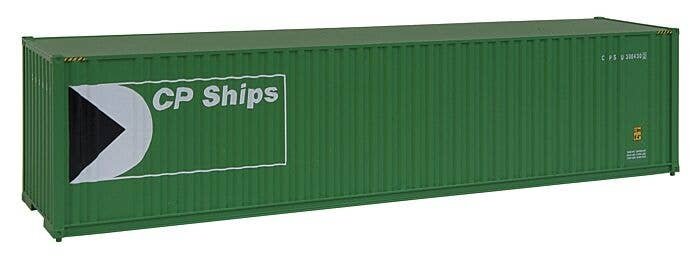 40′ Hi Cube Corrugated Container w/Flat Roof - Assembled -- CP Ships (green, white, black Multimark Logo), HO, Walthers SceneM