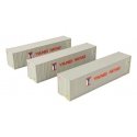 40′ Flat Panel Container - 3-Pack -- Yang Ming, HO, Walthers SceneMaster 18205