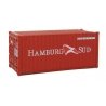 20′ Corrugated Container - Assembled -- Hamburg Sud, HO, Walthers SceneMaster 8058