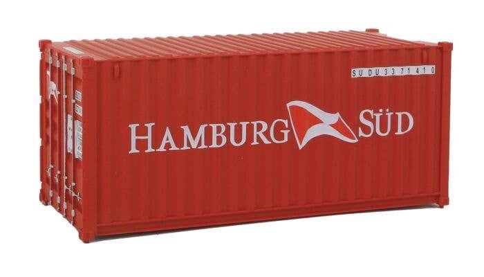 20′ Corrugated Container - Assembled -- Hamburg Sud, HO, Walthers SceneMaster 8058