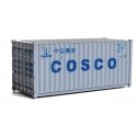 20′ Corrugated Container - Assembled -- China Ocean Shipping Company (gray, blue), HO, Walthers SceneMaster 8071