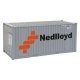 20′ Corrugated Container with Flat Panel - Assembled -- Ned-Lloyd (gray, orange, black), HO, Walthers SceneMaster 8005