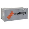 20′ Corrugated Container with Flat Panel - Assembled -- Ned-Lloyd (gray, orange, black), HO, Walthers SceneMaster 8005