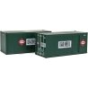 20′ Smooth-Side Container with Right Side Door 2-Pack - Ready to Run -- Railway Express Agency 260090, 260092 (green, red Unit