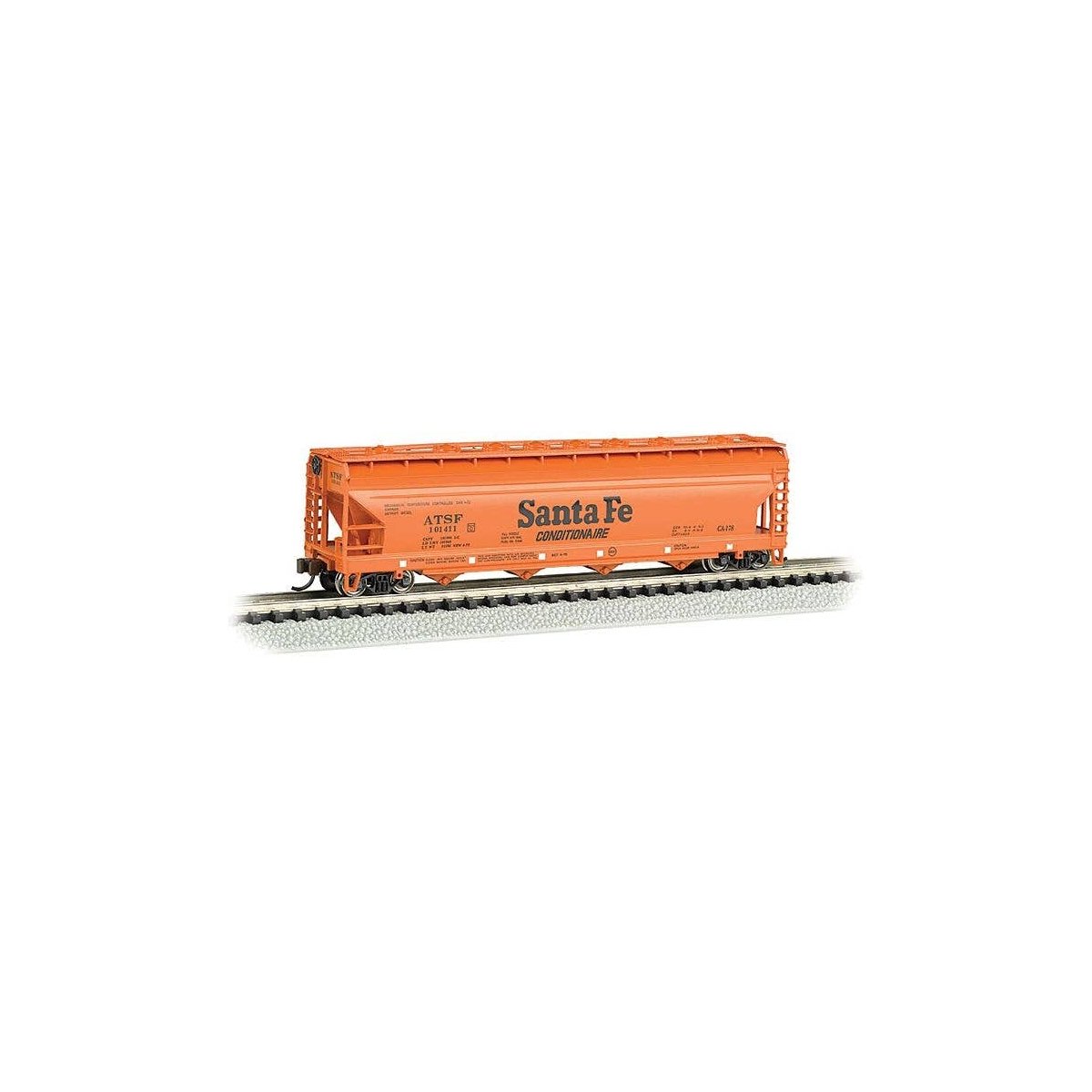 56′ 4-Bay Center-Flow Hopper - Ready to Run - Silver Series(R) -- Atchison, Topeka & Santa Fe, N, Bachmann Industries 17564