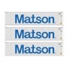 40′ Fully Corrugated Container - 3-Pack -- Matson, HO, Walthers SceneMaster 18253
