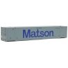 53′ Singamas Corrugated-Side Container - Ready to Run -- Matson (gray, blue), HO, Walthers SceneMaster 8516