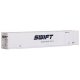 53′ Singamas Corrugated Side Container - Ready to Run -- Swift (white, blue), HO, Walthers SceneMaster 8509