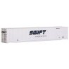 53′ Singamas Corrugated Side Container - Ready to Run -- Swift (white, blue), HO, Walthers SceneMaster 8509