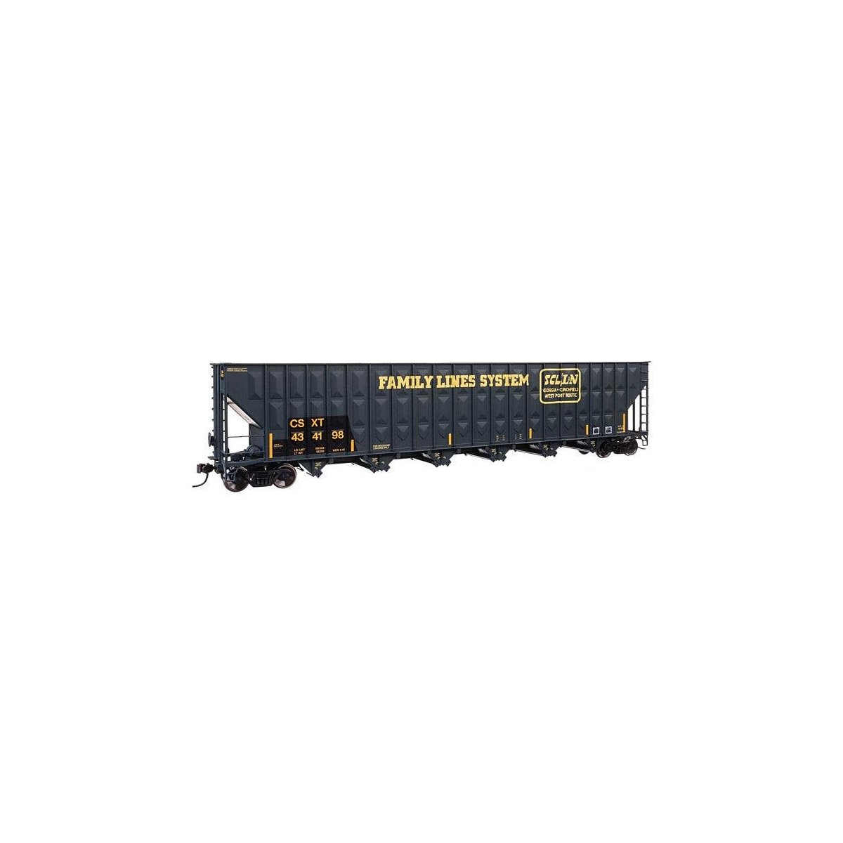 73′ Greenville 7,000 Cubic Foot Wood Chip Hopper - Ready to Run -- CSX 434198 (Patched Family L, HO, WalthersMainline 56377