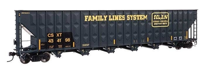 73′ Greenville 7,000 Cubic Foot Wood Chip Hopper - Ready to Run -- CSX 434198 (Patched Family L, HO, WalthersMainline 56377