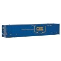 53′ Singamas Corrugated Side Container - Ready to Run -- CSX Transportation (blue, yellow Boxcar Logo), HO, Walthers SceneMast