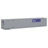 53′ Singamas Corrugated Side Container - Ready to Run -- FedEx MultiModal (gray, purple), HO, Walthers SceneMaster 8504