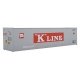 40′ Hi Cube Smooth Side Reefer Container - Assembled -- K-Line (grey, red, white), HO, Walthers SceneMaster 8351