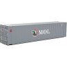 45′ CIMC Container - Assembled -- Mitsui OSK (gray, white, red, green, Alligator Logo), HO, Walthers SceneMaster 8572