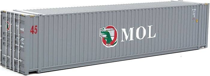 45′ CIMC Container - Assembled -- Mitsui OSK (gray, white, red, green, Alligator Logo), HO, Walthers SceneMaster 8572