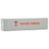 40′ Hi-Cube Corrugated Container w/Flat Roof - Assembled -- Yang Ming (gray, red, blue), HO, Walthers SceneMaster 8221