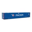 53′ Singamas Corrugated-Side Container - Assembled -- Pacer (blue, white, red), HO, Walthers SceneMaster 8535