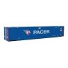 53′ Singamas Corrugated-Side Container - Assembled -- Pacer (blue, white, red), HO, Walthers SceneMaster 8535