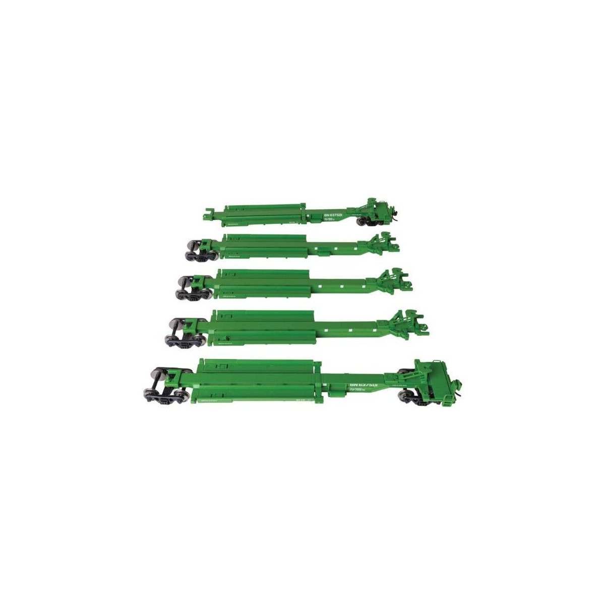 263` Five-Unit All-Purpose 48` Spine Car - Ready to Run -- Burlington Northern 637501, HO, WalthersMainline 5263