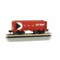 Ore Car - Flat-Bottom - Ready to Run -- Canadian Pacific 314414 (red, black, white Multimark , N, Bachmann Industries 18652
