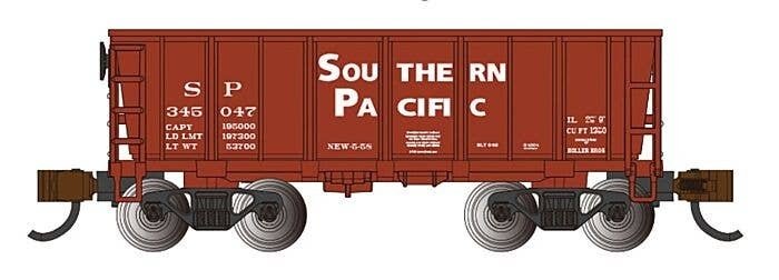 Flat-Bottom Ore Car - Ready to Run -- Southern Pacific 345047 (oxide), N, Bachmann Industries 18656