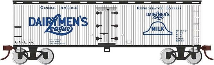 40` Wood Reefer - Ready to Run - Silver Series(R) -- Dairymen`s League (white, blue, black), HO, Bachmann Industries 19810