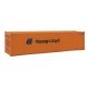 40′ Hi Cube Corrugated Side Container - Assembled -- Hapag-Lloyd (orange, blue), HO, Walthers SceneMaster 8254