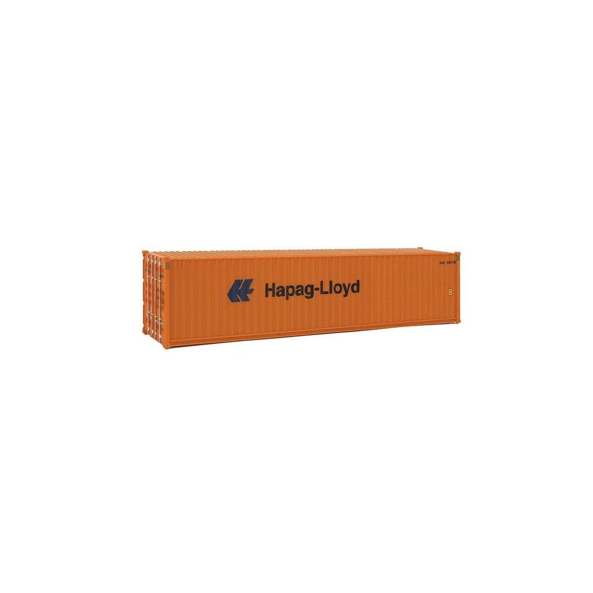 40′ Hi Cube Corrugated Side Container - Assembled -- Hapag-Lloyd (orange, blue), HO, Walthers SceneMaster 8254