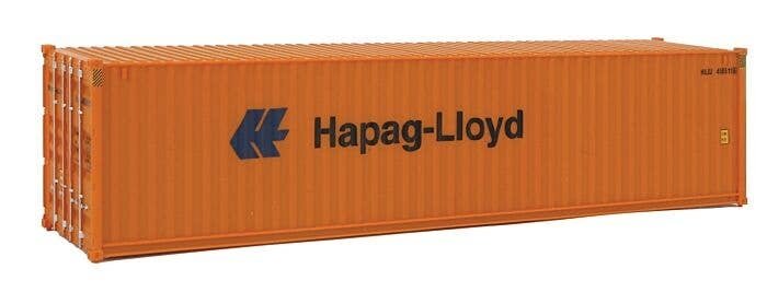 40′ Hi Cube Corrugated Side Container - Assembled -- Hapag-Lloyd (orange, blue), HO, Walthers SceneMaster 8254