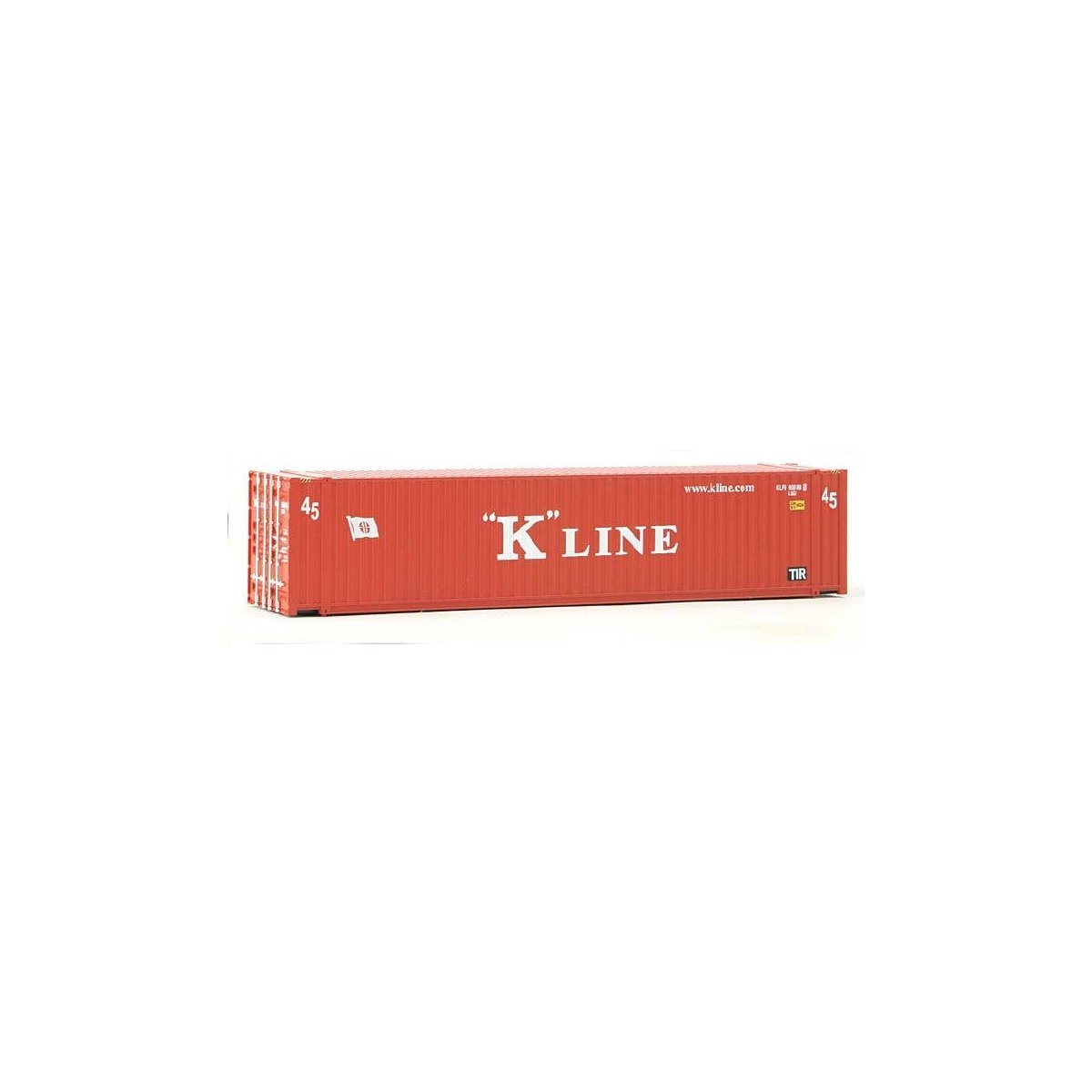 45′ CIMC Container - Assembled -- K-Line (red, white), HO, Walthers SceneMaster 8563