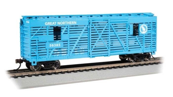 40′ Animated Stock Car with Cattle - Ready to Run - Silver Series(R) -- Great Northern 56385, HO, Bachmann Industries 19714