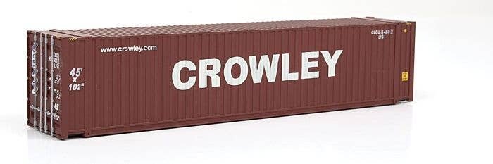 45′ CIMC Container - Assembled -- Crowley (brown, white), HO, Walthers SceneMaster 8571