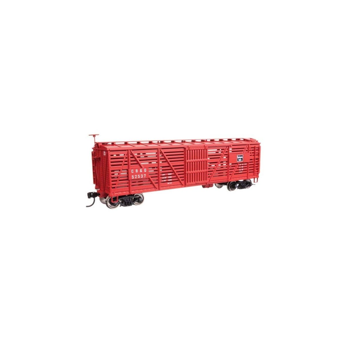 40′ Wood Stock Car - Ready to Run -- Chicago, Burlington & Quincy 52537, HO, WalthersMainline 41452