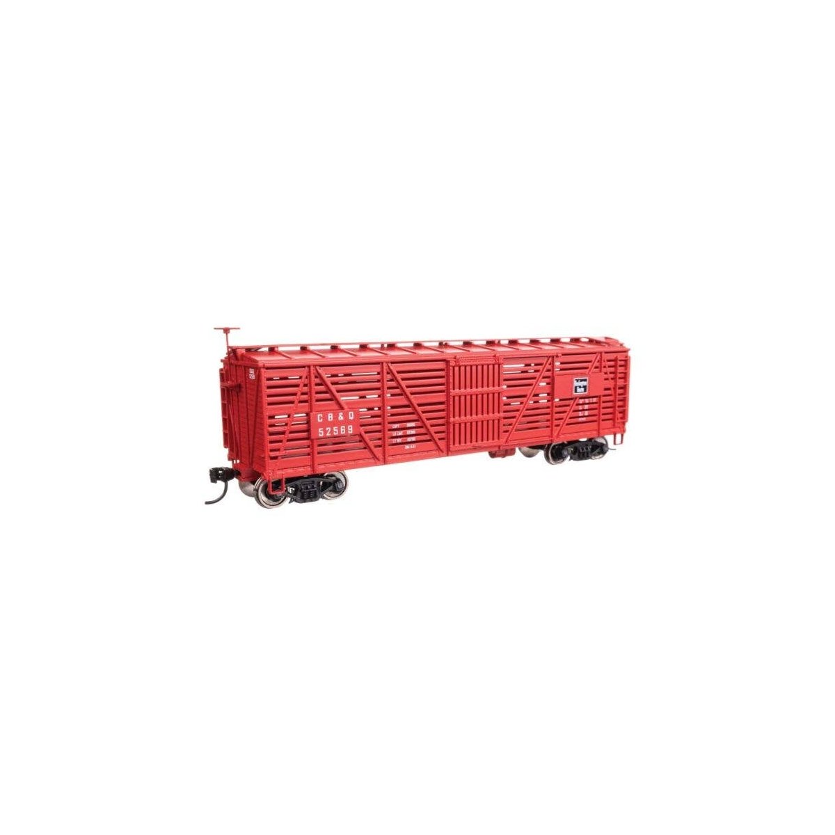40′ Wood Stock Car - Ready to Run -- Chicago, Burlington & Quincy 52569, HO, WalthersMainline 41453