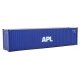 40′ Hi-Cube Corrugated-Side Container - Assembled -- American President Lines APL (blue, white), HO, Walthers SceneMaster 8259