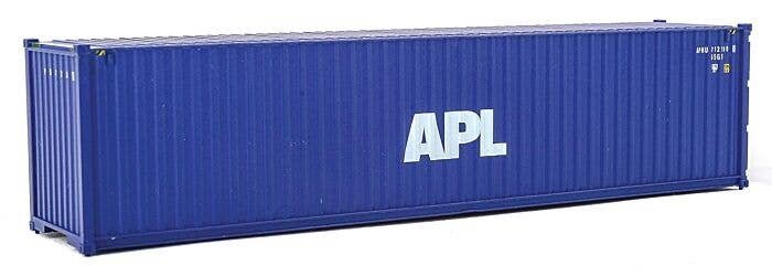 40′ Hi-Cube Corrugated-Side Container - Assembled -- American President Lines APL (blue, white), HO, Walthers SceneMaster 8259