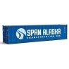 40′ Hi-Cube Corrugated-Side Container - Assembled -- Span Alaska (blue, white), HO, Walthers SceneMaster 8273