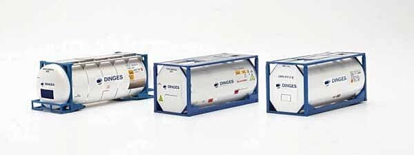Intermodal 20′ Bulk Liquid Container Set -- 1 Each of 3 Styles, HO, Herpa Models 76500
