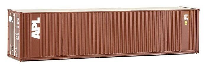 40′ Hi-Cube Corrugated Container w/Flat Roof - Assembled -- American President Lines (brown, white), HO, Walthers SceneMaster 