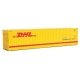 40′ Hi-Cube Corrugated-Side Container - Assembled -- DHL (yellow, red), HO, Walthers SceneMaster 8267