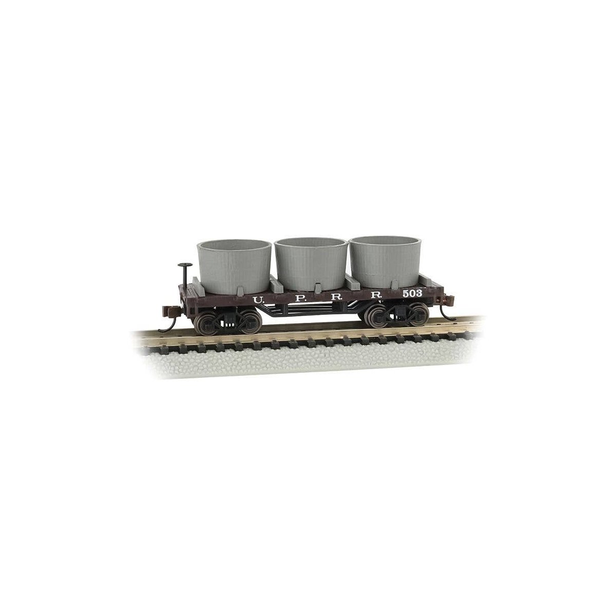 Old-Time Wood Tank Car with 3 Tanks - Ready to Run -- Union Pacific 503 (Boxcar Red), N, Bachmann Industries 15553