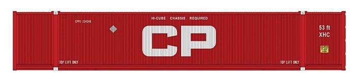53′ Intermodal Container 2-Pack - Assembled -- Canadian Pacific (2020s Scheme, red, white, Large CP), N, Kato USA Inc 80054M