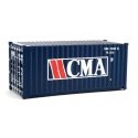 20′ Corrugated Container - Assembled -- CMA (blue, white, red), HO, Walthers SceneMaster 8062