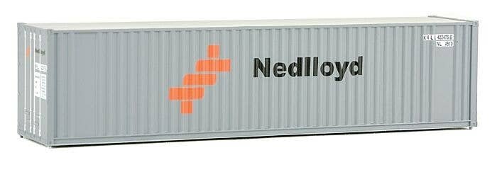 40′ Hi-Cube Corrugated Container w/Flat Roof - Assembled -- Nedlloyd (gray, orange, black), HO, Walthers SceneMaster 8219